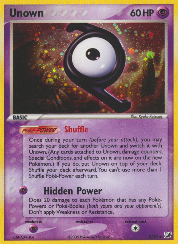 EX Unseen Forces Unown Z/28